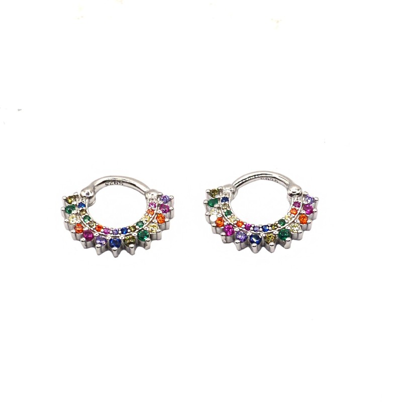 Hoop earrings with double row of...