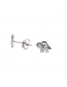 Semi zircon unicorn stud...