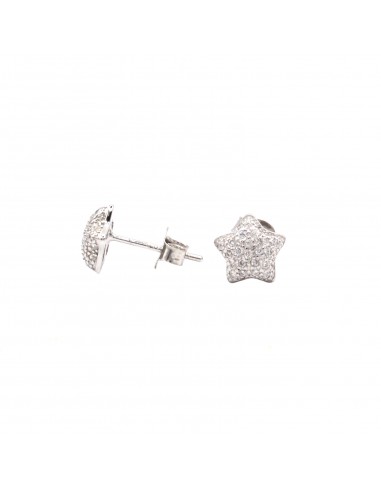 White gold plated white zircon star...