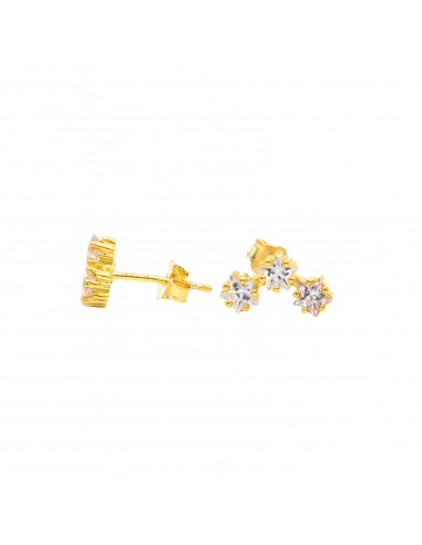 3-star bow earrings with white bare...