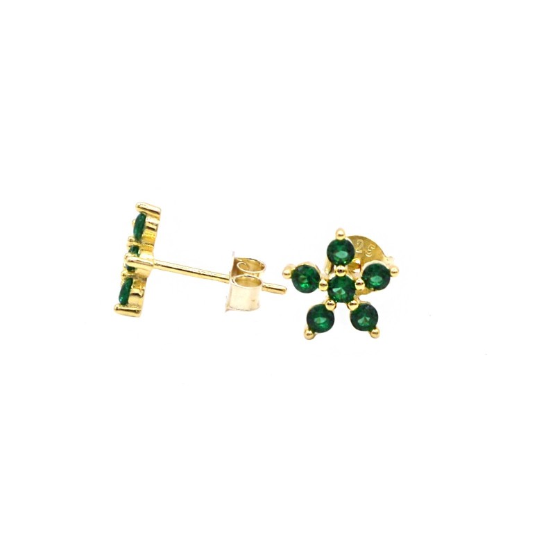 Yellow gold plated green zircon...