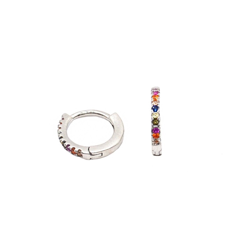 Multicolor zircon hoop earrings with...