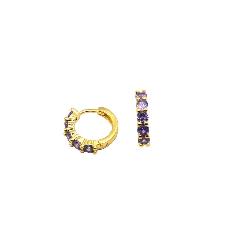 Lilac zircon hoop earrings with...