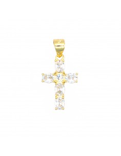 Zircon cross pendant with...