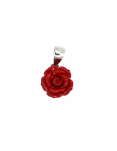 White gold plated red rose...