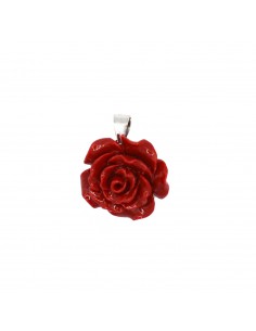 White gold plated red rose...