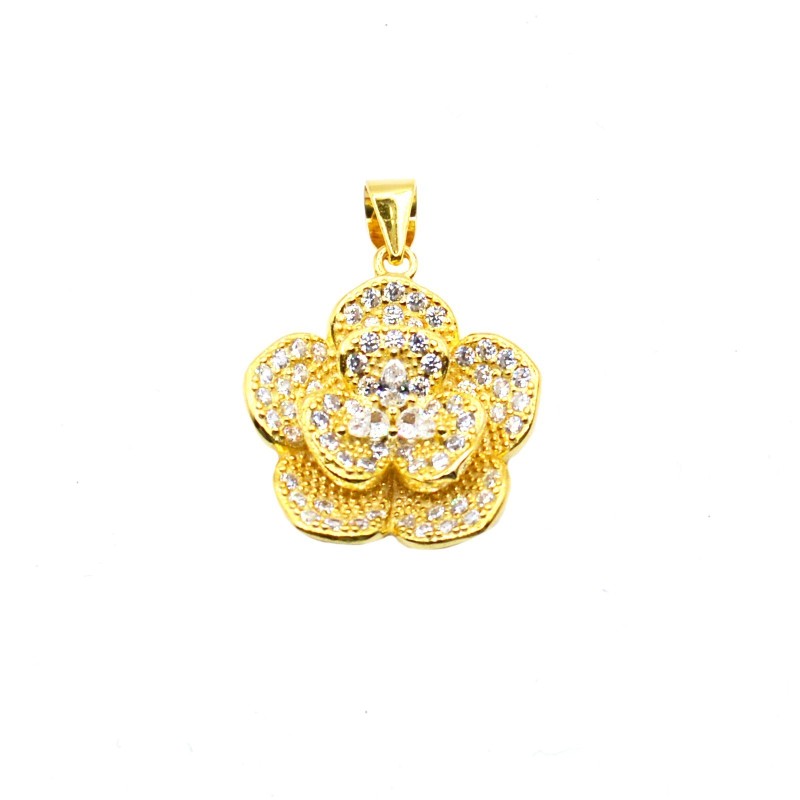 Yellow gold plated white zircon...