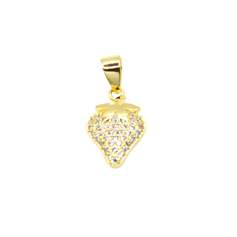 Yellow gold plated white strawberry...