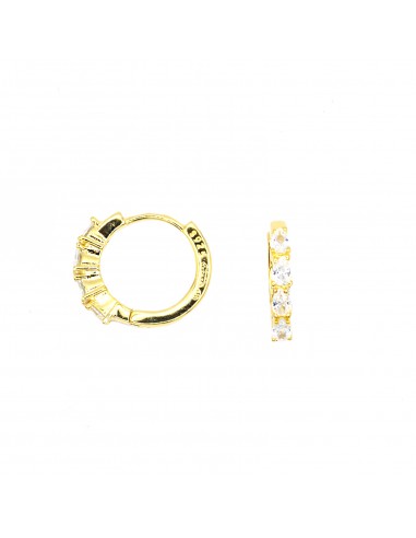 Semi zircon hoop earrings with yellow...