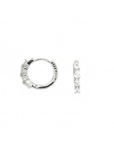 Semi zircon hoop earrings with white...