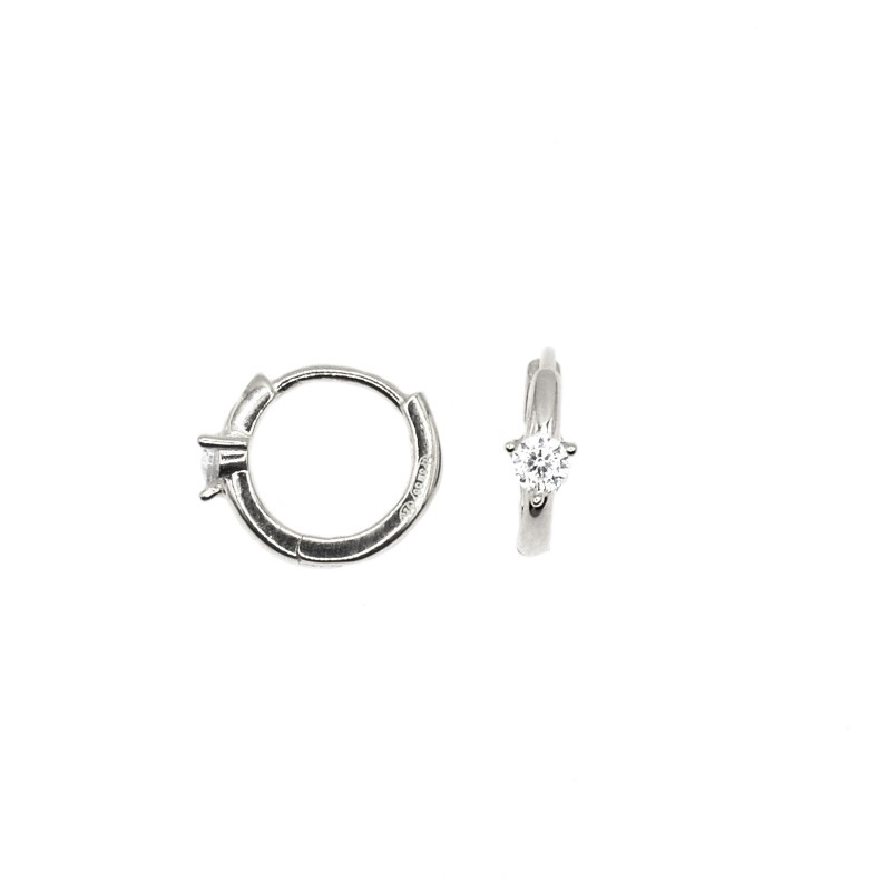 Hoop earrings with light point white...