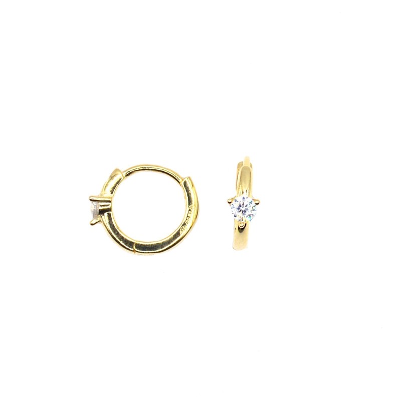 Yellow gold plated hoop earrings with...