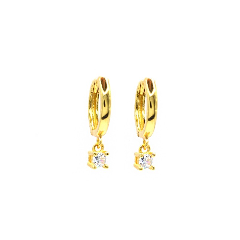 Yellow gold plated hoop earrings with...