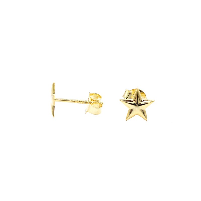 Yellow gold plated smooth star...