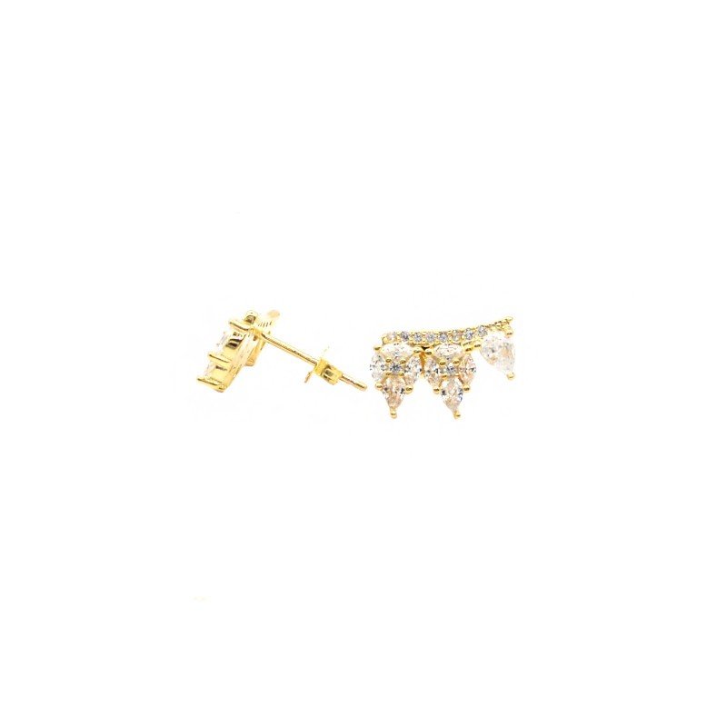 Yellow gold plated zircon drop trail...