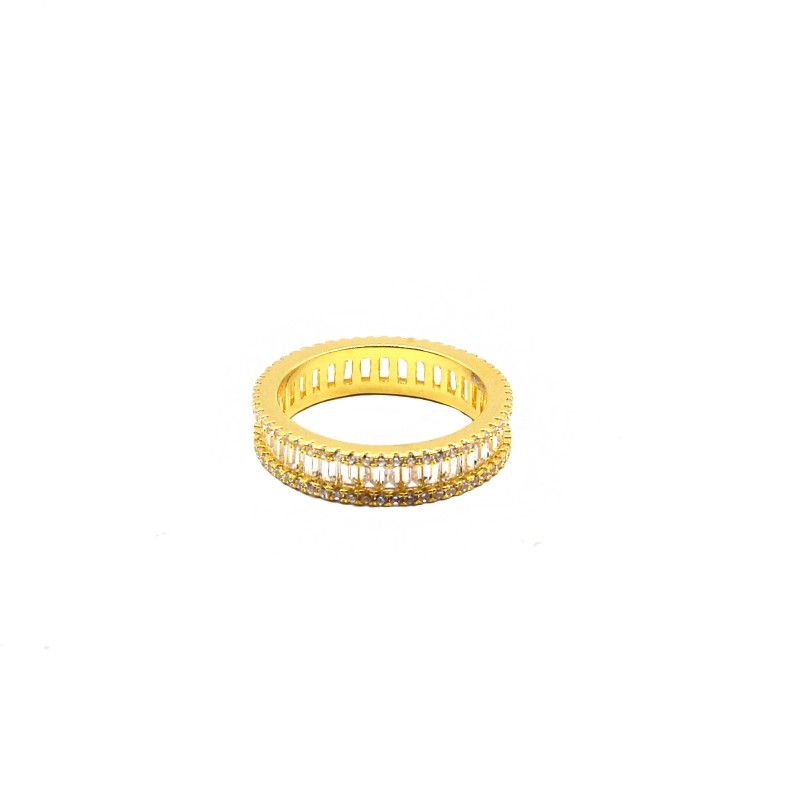 White gold plated ring with yellow...