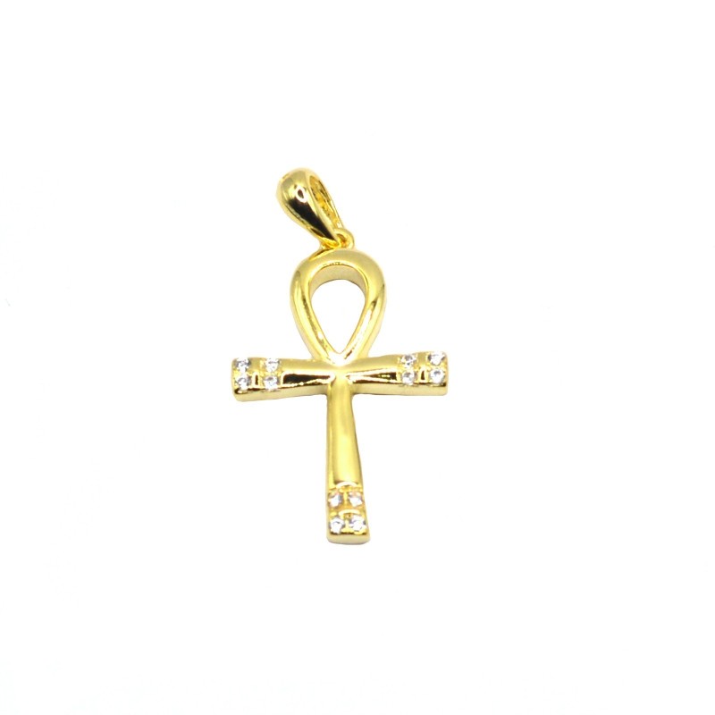 Nile cross pendant with white zircons...