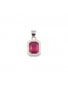 Red square zircon pendant...