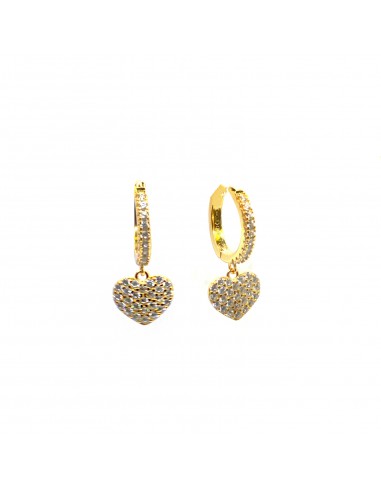 Hoop earrings with white zircons,...