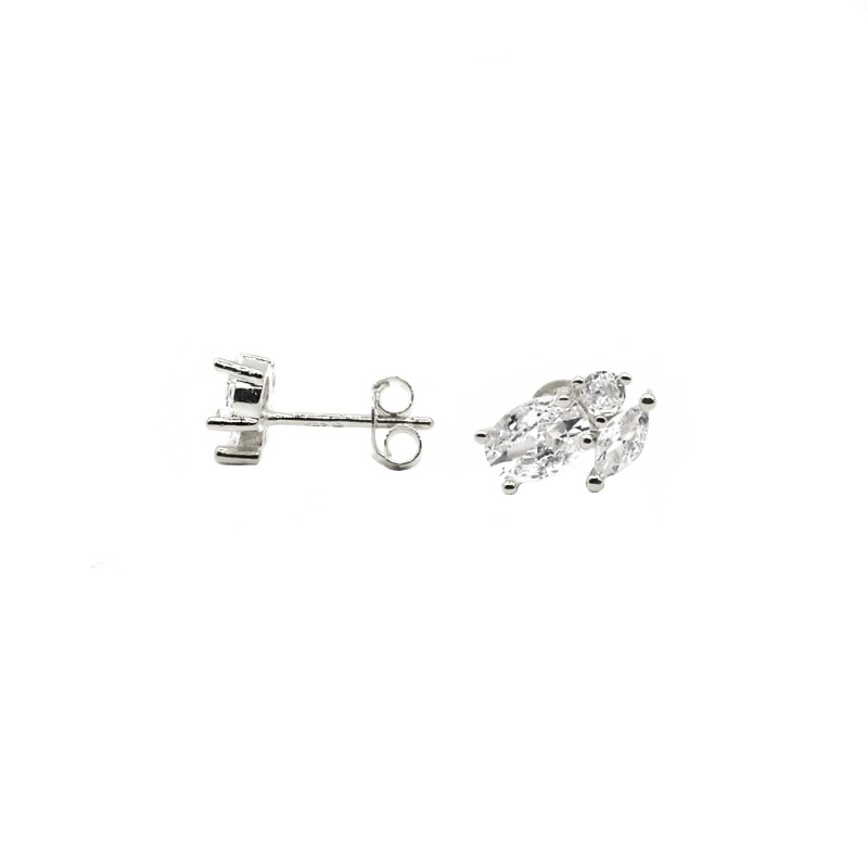 Fantasy tris stud earrings with white...