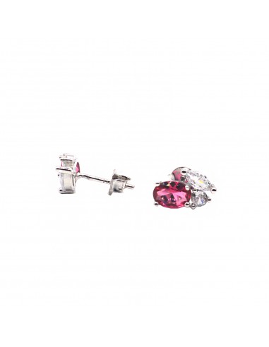 Fantasy tris stud earrings with red...