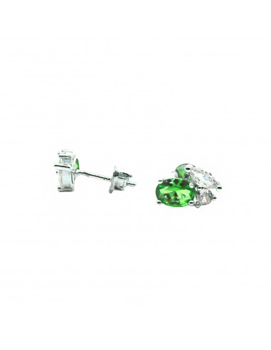 Fantasy tris stud earrings with green...