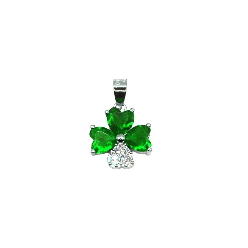 Four-leaf clover pendant with three...