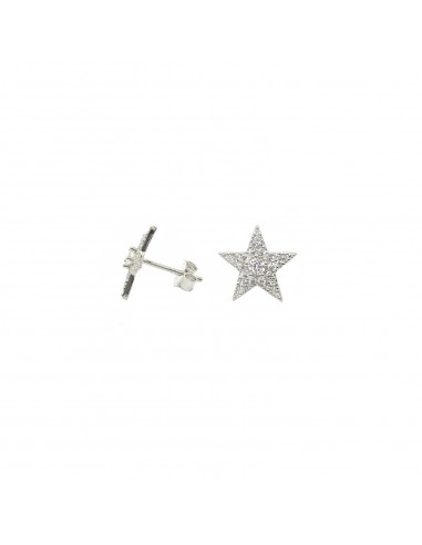 White zircon pave star lobe earrings...