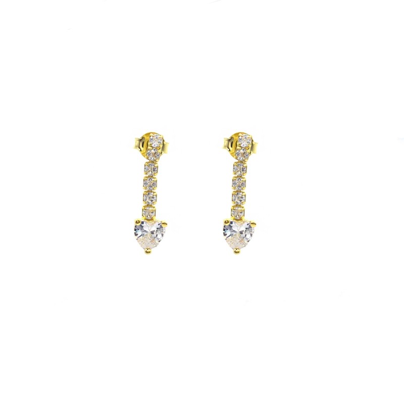 White zircon segment lobe earrings...