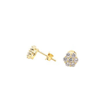 Flower lobe earrings with...