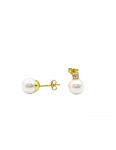 Lobe earrings with 8 mm...