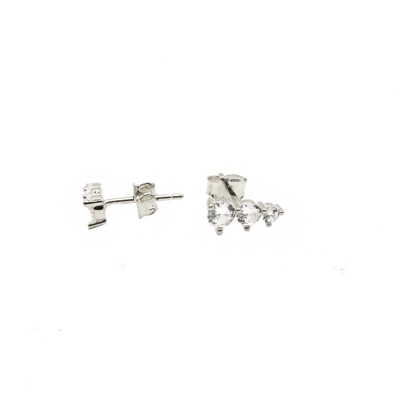 Stud earrings with white gold plated...