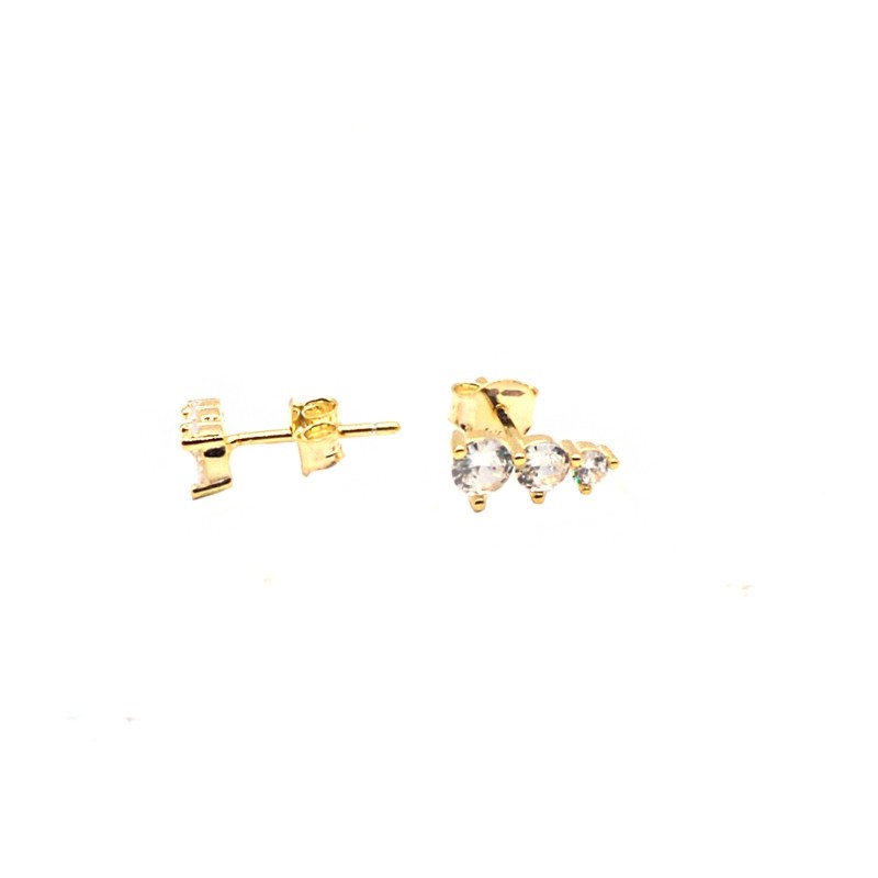 Lobe earrings with yellow gold plated...