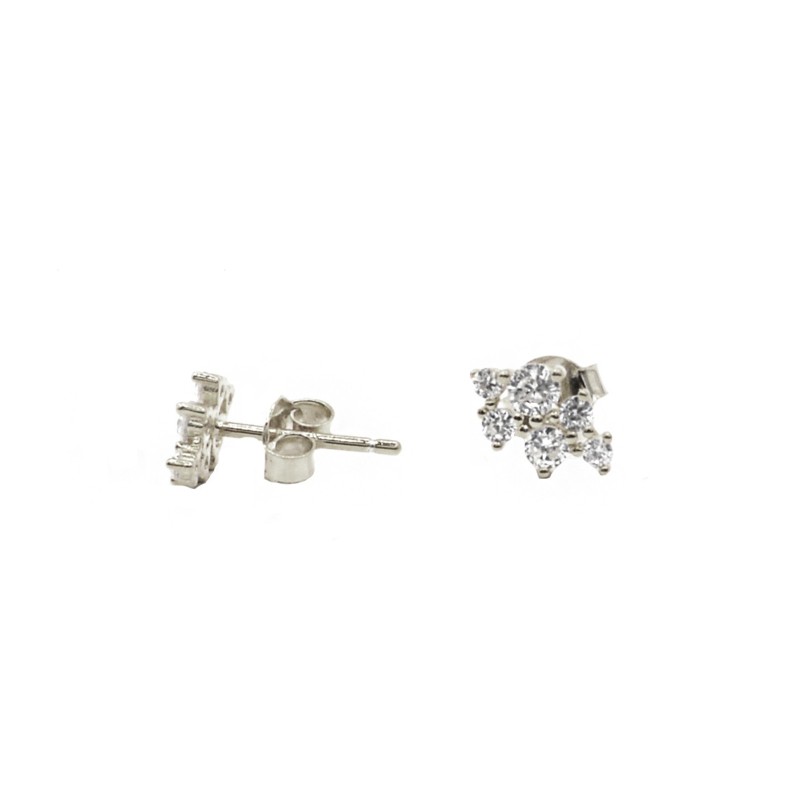 Lobe earrings with white gold plated...