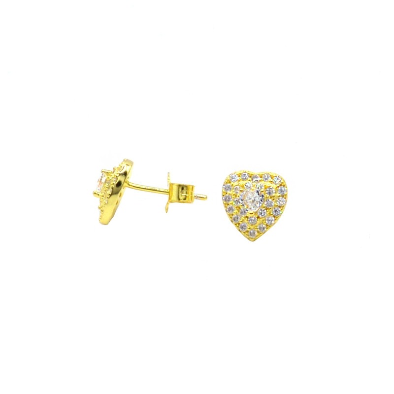 Lobe earrings with heart snap...