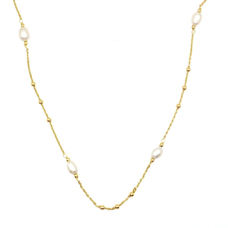 Alternating ball link necklace with...