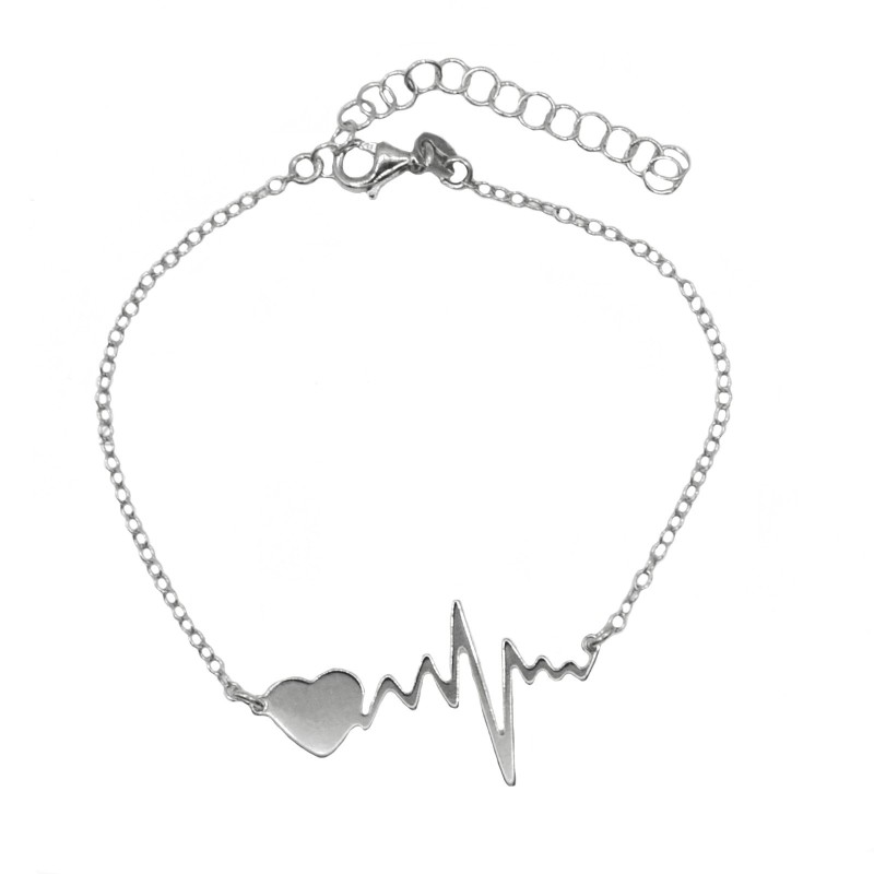 Bracciale maglia rollò con cuore e...