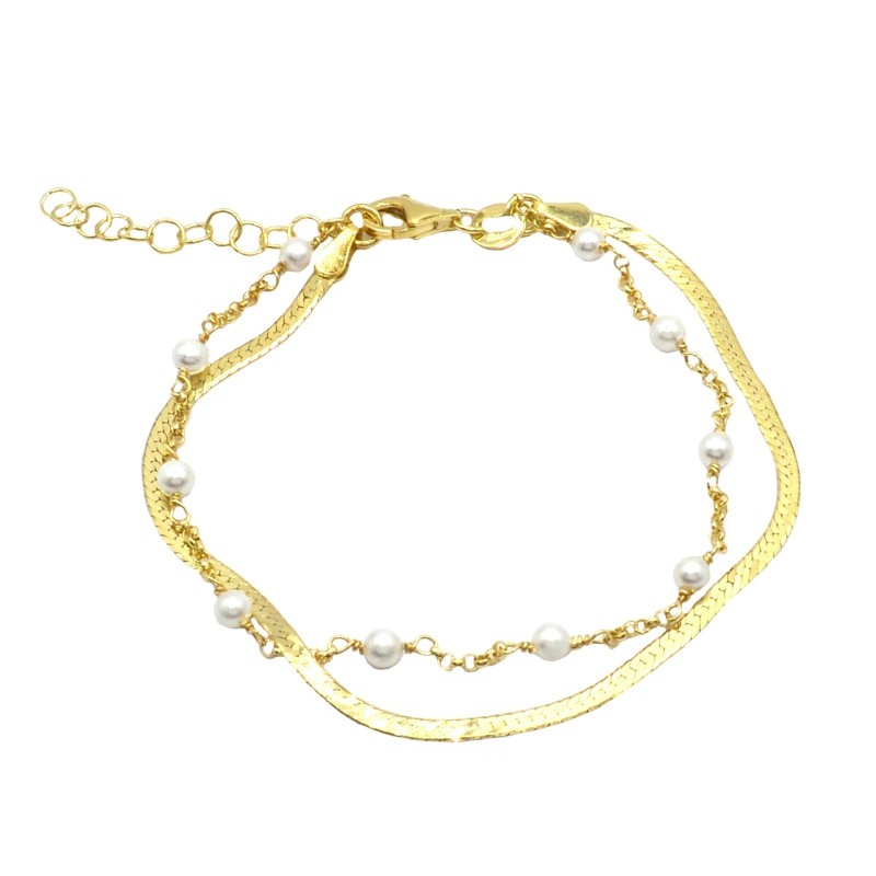 2-strand flat mesh bracelet with...