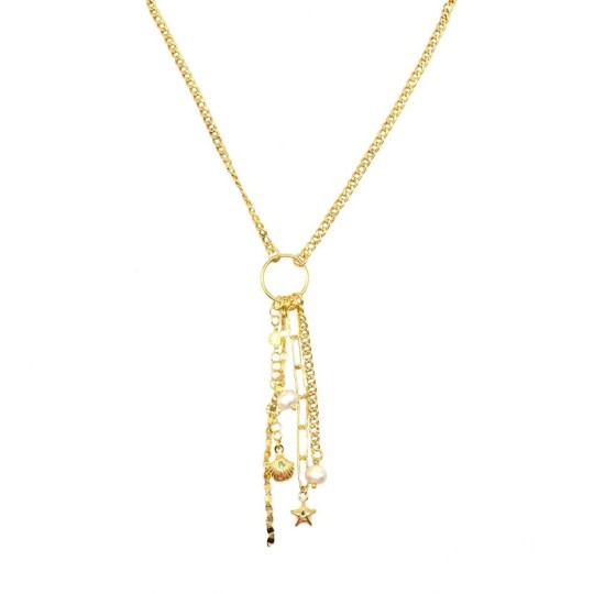 Groumette link necklace with round wire shape and tuft of Giotto link chain alternating with biscuit diamond disc, oval diamond 