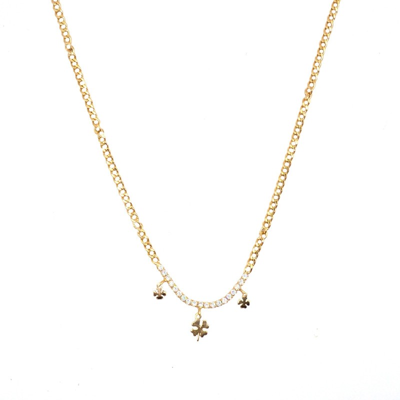 Groumette link necklace with central...