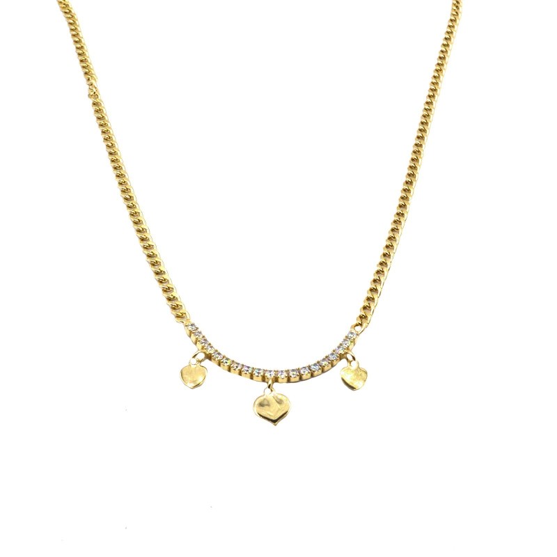 Groumette link necklace with central...