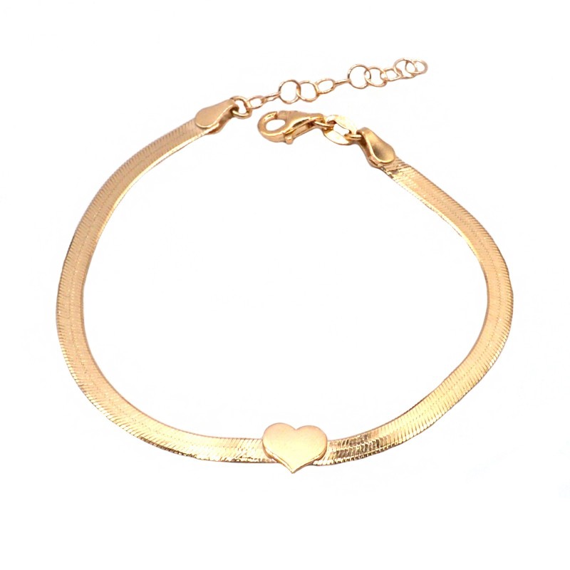 Bracciale maglia spiga piatta con...