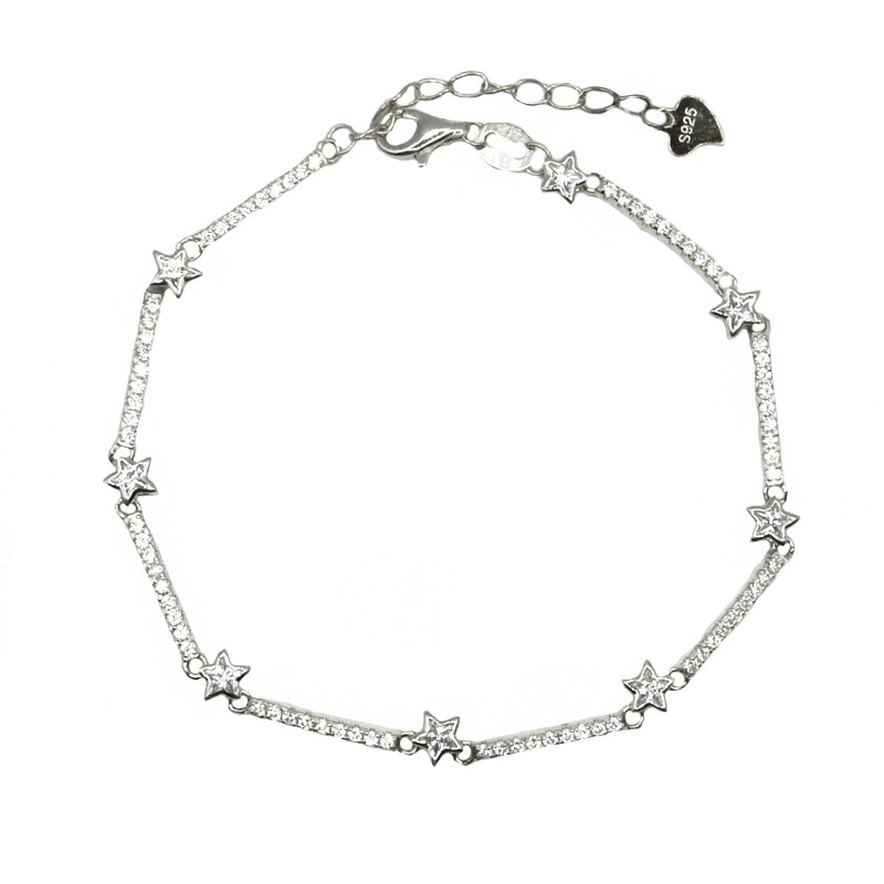 Semi-rigid tennis bracelet with white...