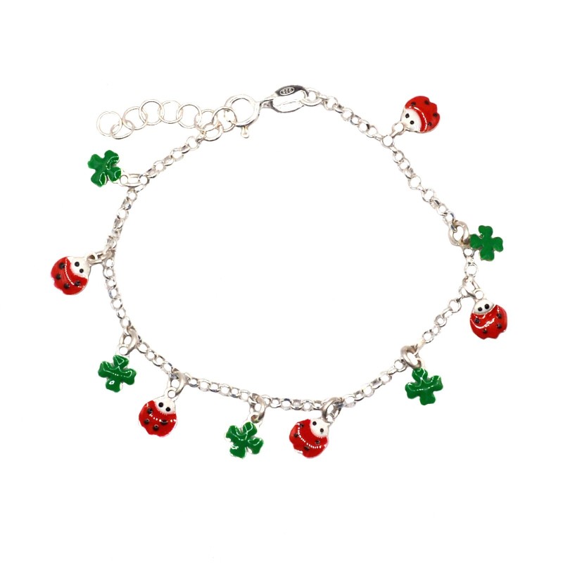 Bracciale maglia rolò con coccinelle...