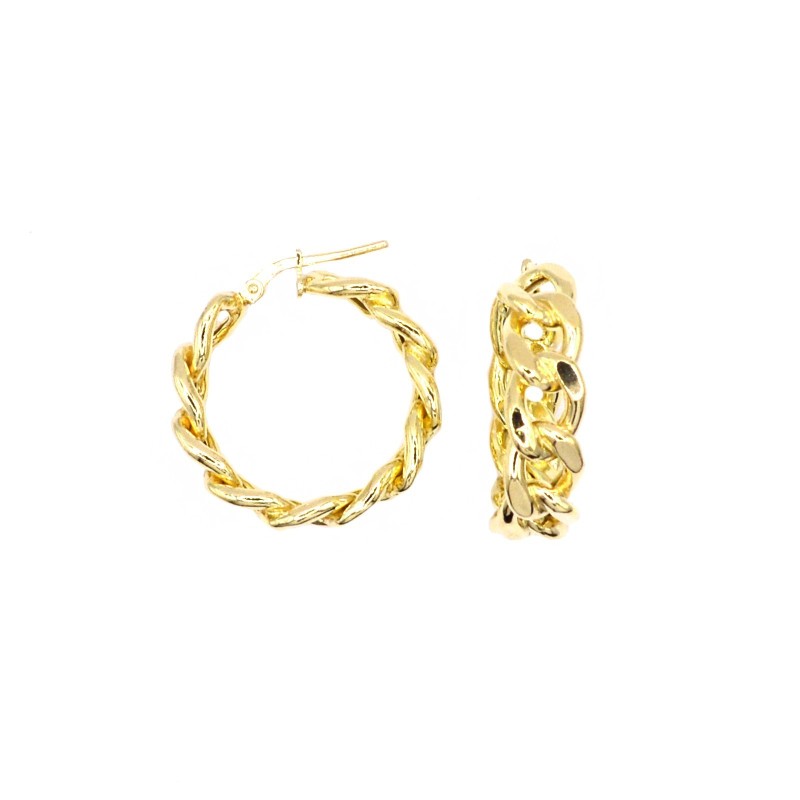 Yellow gold plated groumette hoop...