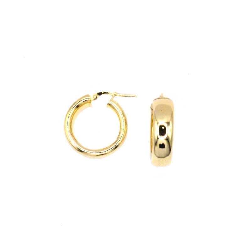 Yellow gold plated circle earrings in...