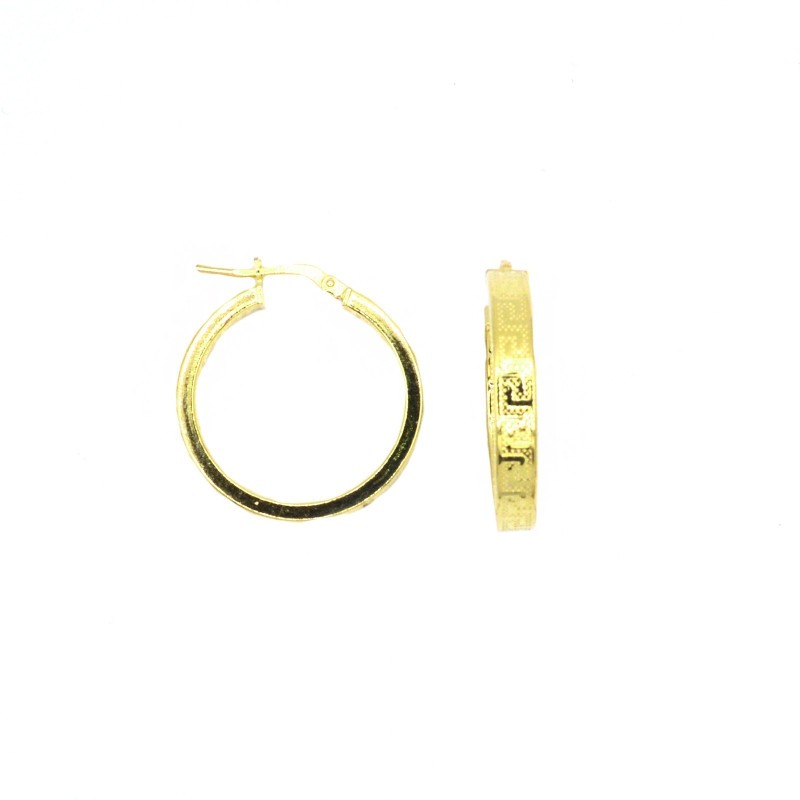 Square section hoop earrings with...