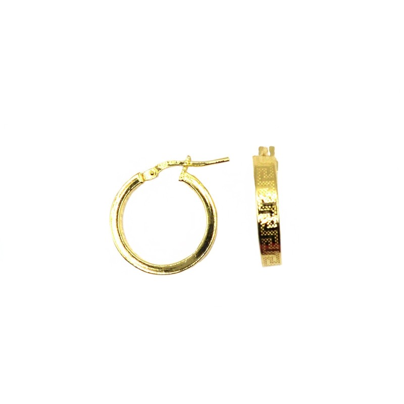 Square section hoop earrings with...