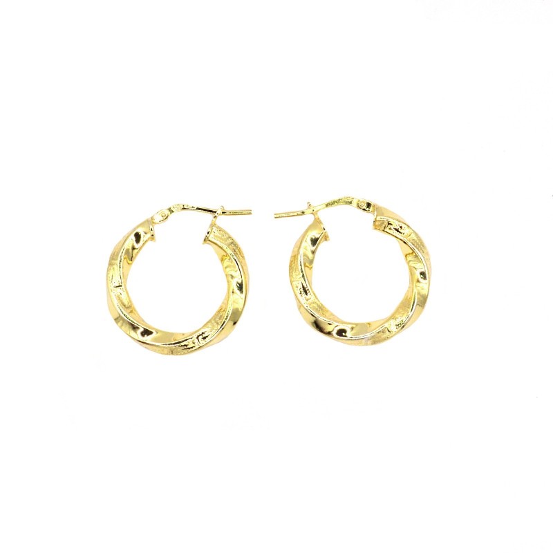 Polished torchon hoop earrings with...