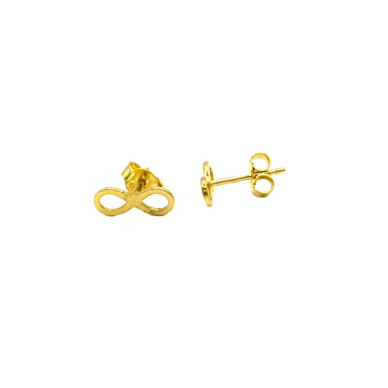 Yellow gold plated infinity stud...